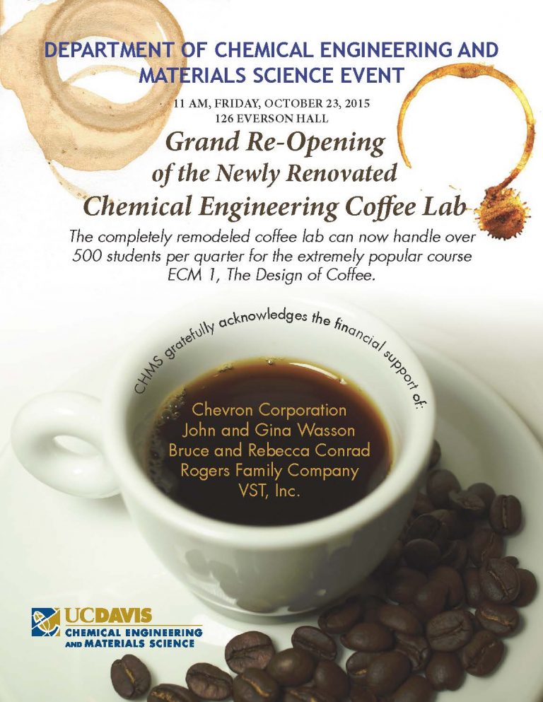 uc davis coffee center lab reopening 2015
